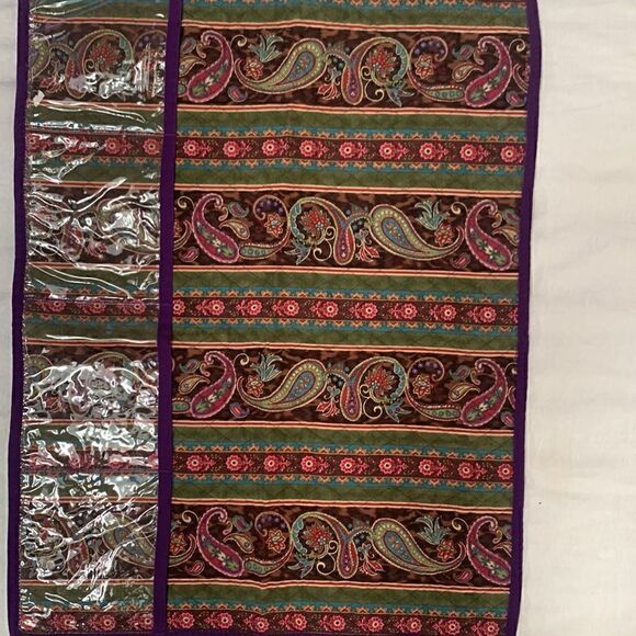 Quilted Bedside Organizer Pockets Hand Crafted Paisley - Picture 2 of 7